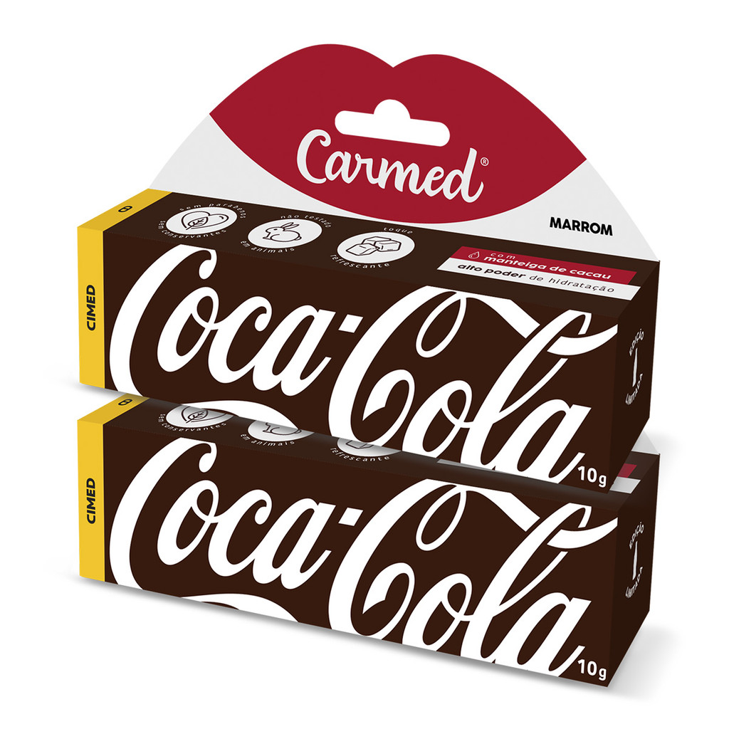 Kit 2 Und Hidratante Labial Carmed Coca-Cola Marrom 10g em Oferta na Shopee
