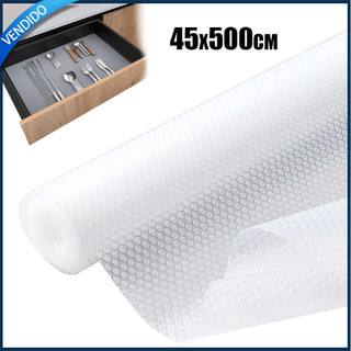 45x500cm Branco Forro Protetor PVC para Gaveta Armário Prateleira Antiderrapante Lavável Impermeável Recortável Cozinha