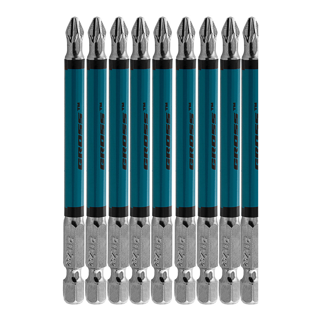 BITS PHILLIPS PH2, ACO CROMO MOLIBDENIO, REDONDO, 90MM, 10PCS // GROSS