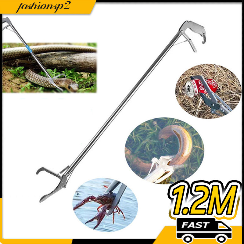 Pinça De Cobra Dobrável Pegador De Objetos Mão Mecânica Extensora Pinça Garra Forte 1.2M Policia Ambiental