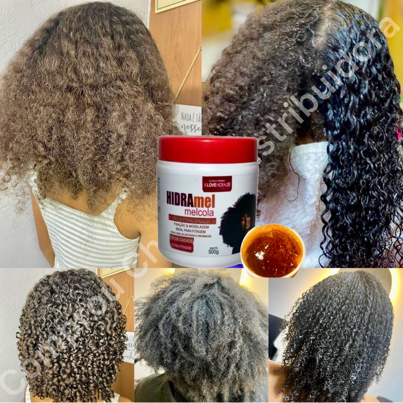 Mel Cola Fixador Definidor de Cabelos Gelatina Cabelos Cacheados Ondulados Crespos Fixação 500G — imagem 2 de 2