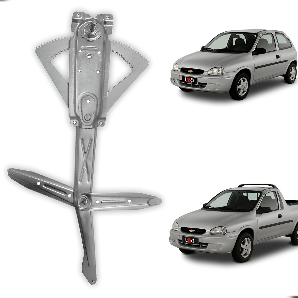 Máquina de Vidro Manual Dianteiro Esquerdo Chevrolet Corsa 1994-2001 2P Encaixe Perfeito Estrutura Reforçada