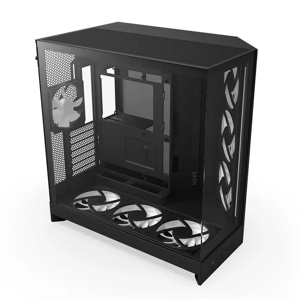 GABINETE GAMER NZXT H9 FLOW RGB PRETO COM FAN MODELO CM-H92FB-R1