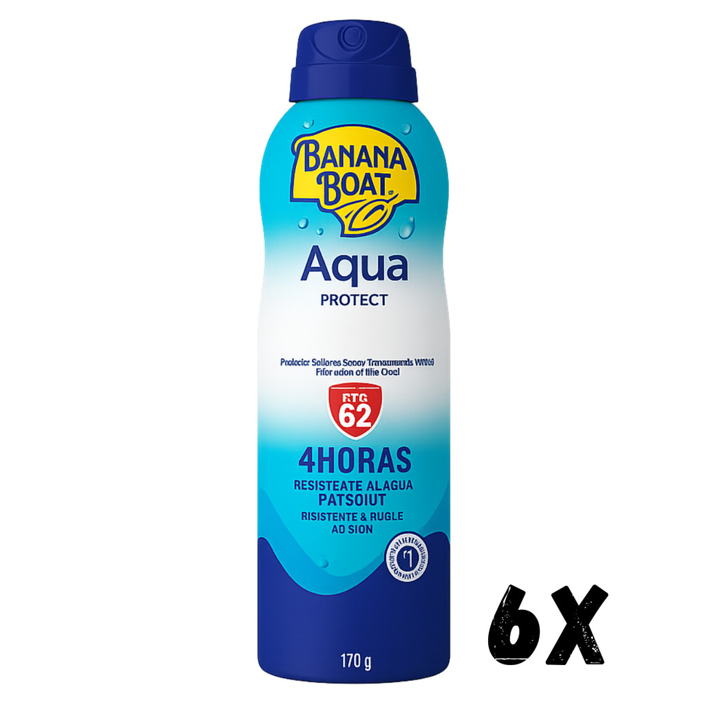 KIT COM 6 BANANA BOAT AQUA PROTECTION - FPS 62 170G R0120