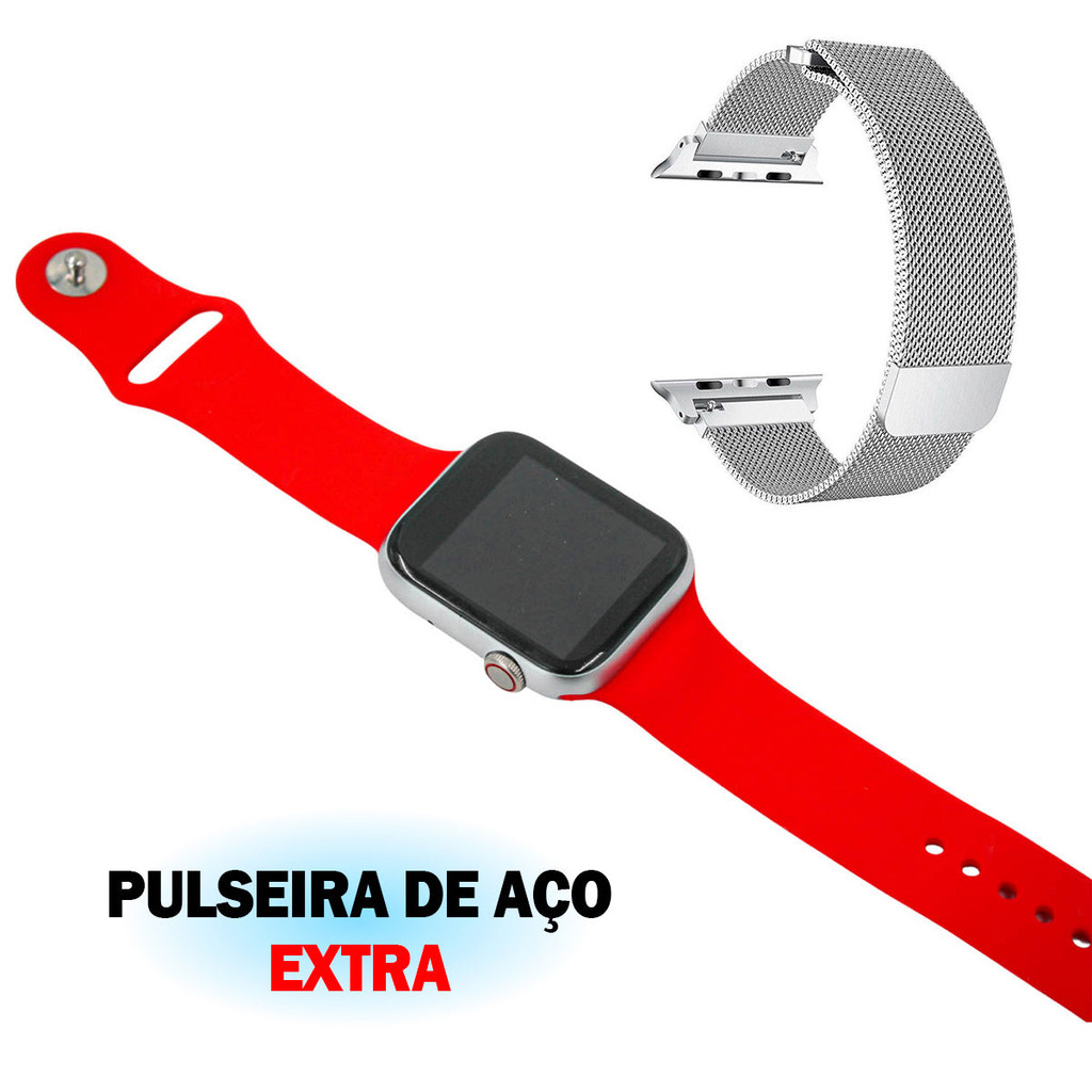 Relógio Smartwatch QS18 Bluetooth vermelho