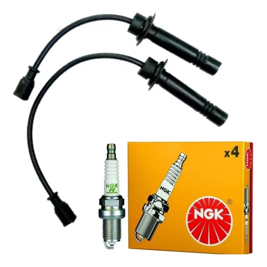 Cabos Ignição Lc Cabos Rely Pick-up + Velas Ngk Original Preto