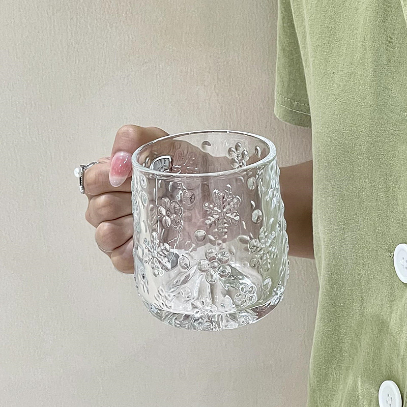 Retro primeira neve Iceberg copo ins caneca de vidro de alto valor café da manhã xícara de leite Latte xícara de café xí