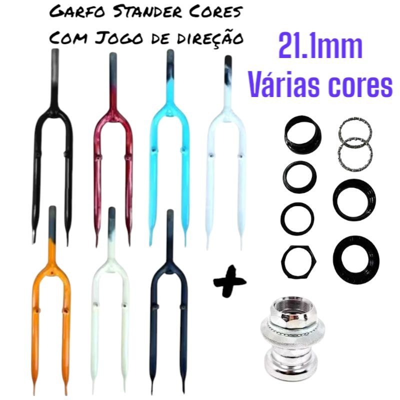 Garfo Bicicleta Aro 26 x 1,90 Rosca MTB + Caixa Movimento de Direção