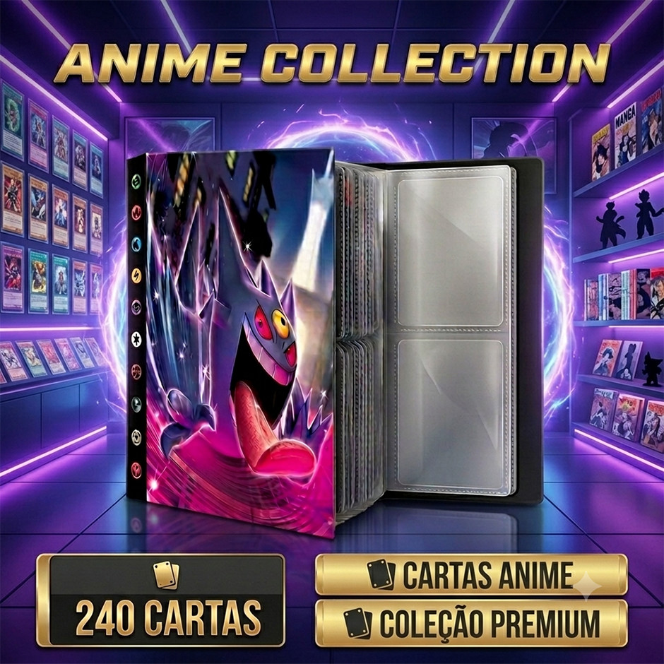 Álbum Porta Cards Anime 240 Cartas Para Cards de Anime Dragon Ball Naruto One Piece