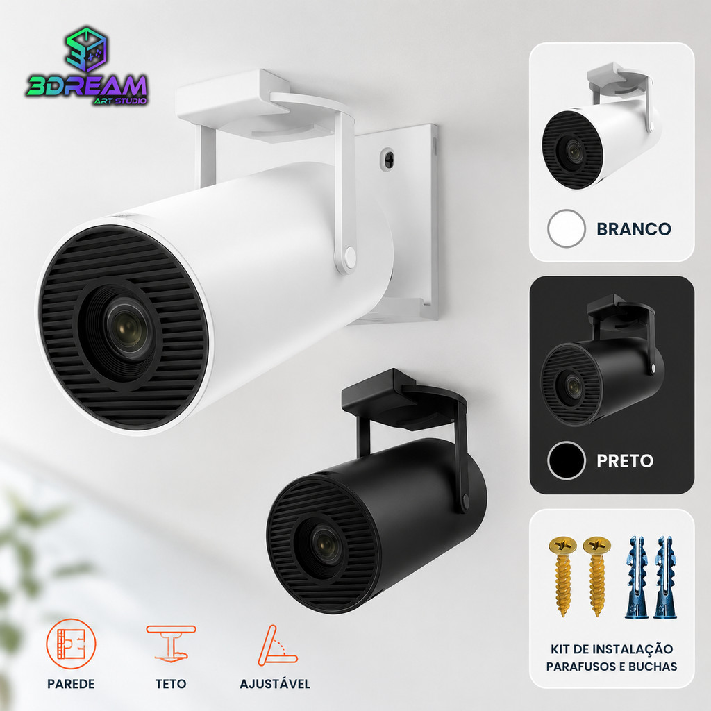 Suporte de Teto e Parede Compatível com Projetor Salange HY300 e Magcubic