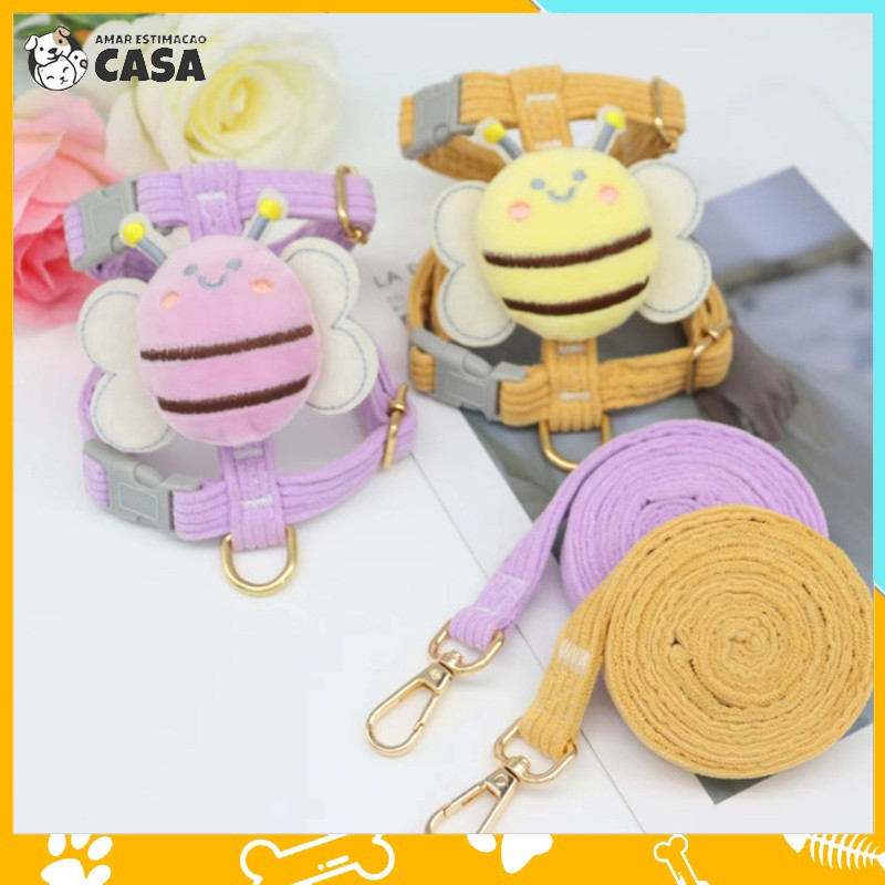 Cartoon Bee Cute Pet Corda De Reboque Para Animais De Estimação /coleira para animais de estimação