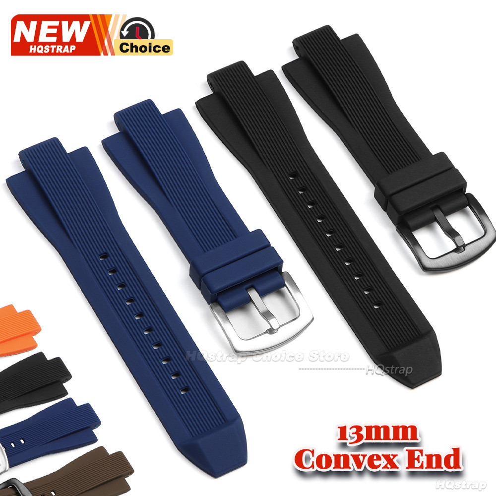 Pulseira de silicone para relógio de 13mm x 29mm, adequada para relógios Michael Kors MK8184 MK8729 MK9020, com extremid