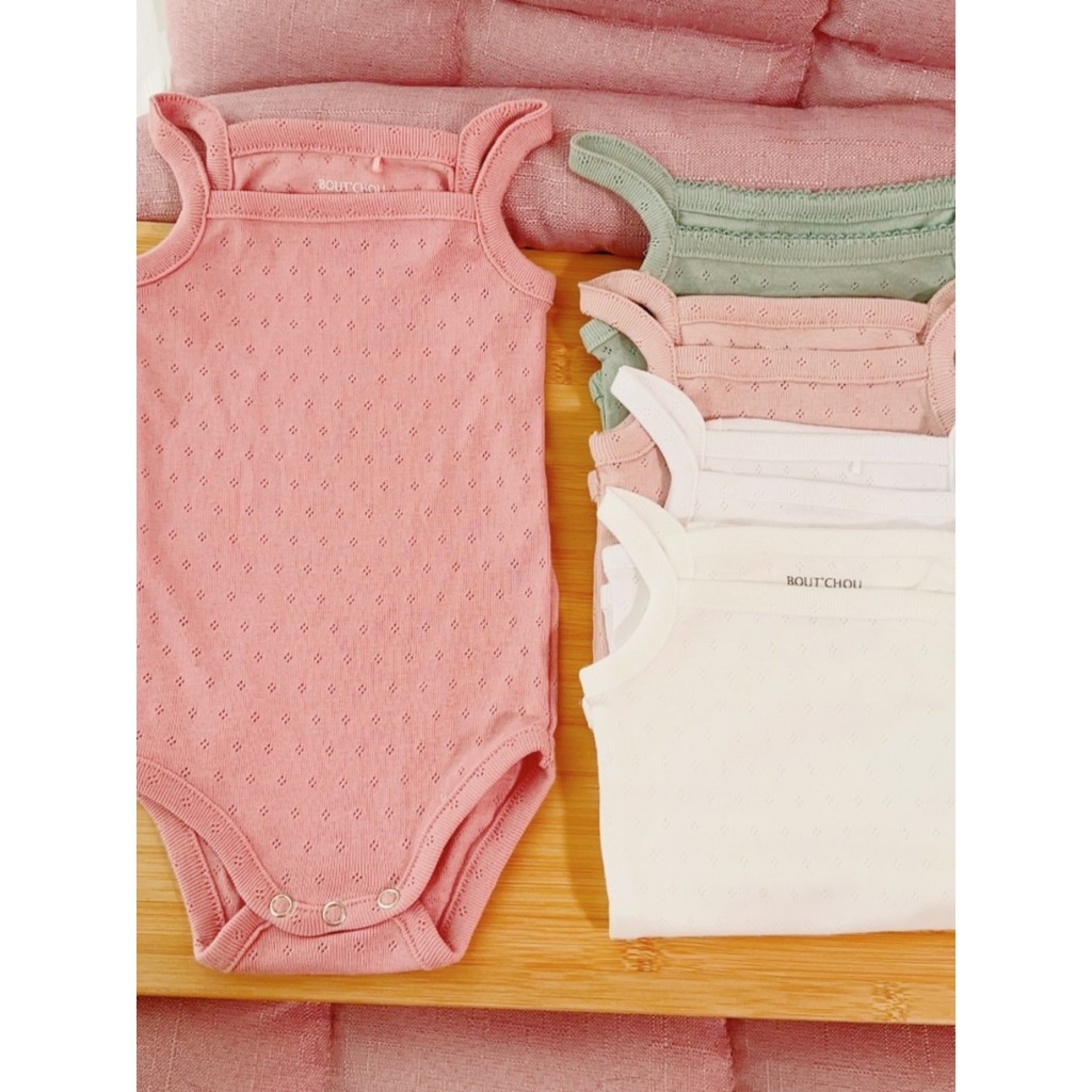 Estilo francês orgânico puro algodão verão francês Original único masculino feminino bebê colete oco malha bebê envoltór