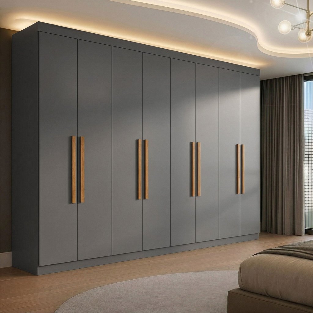 Guarda-roupa 8 Portas 4 Gavetas Paris Ônix