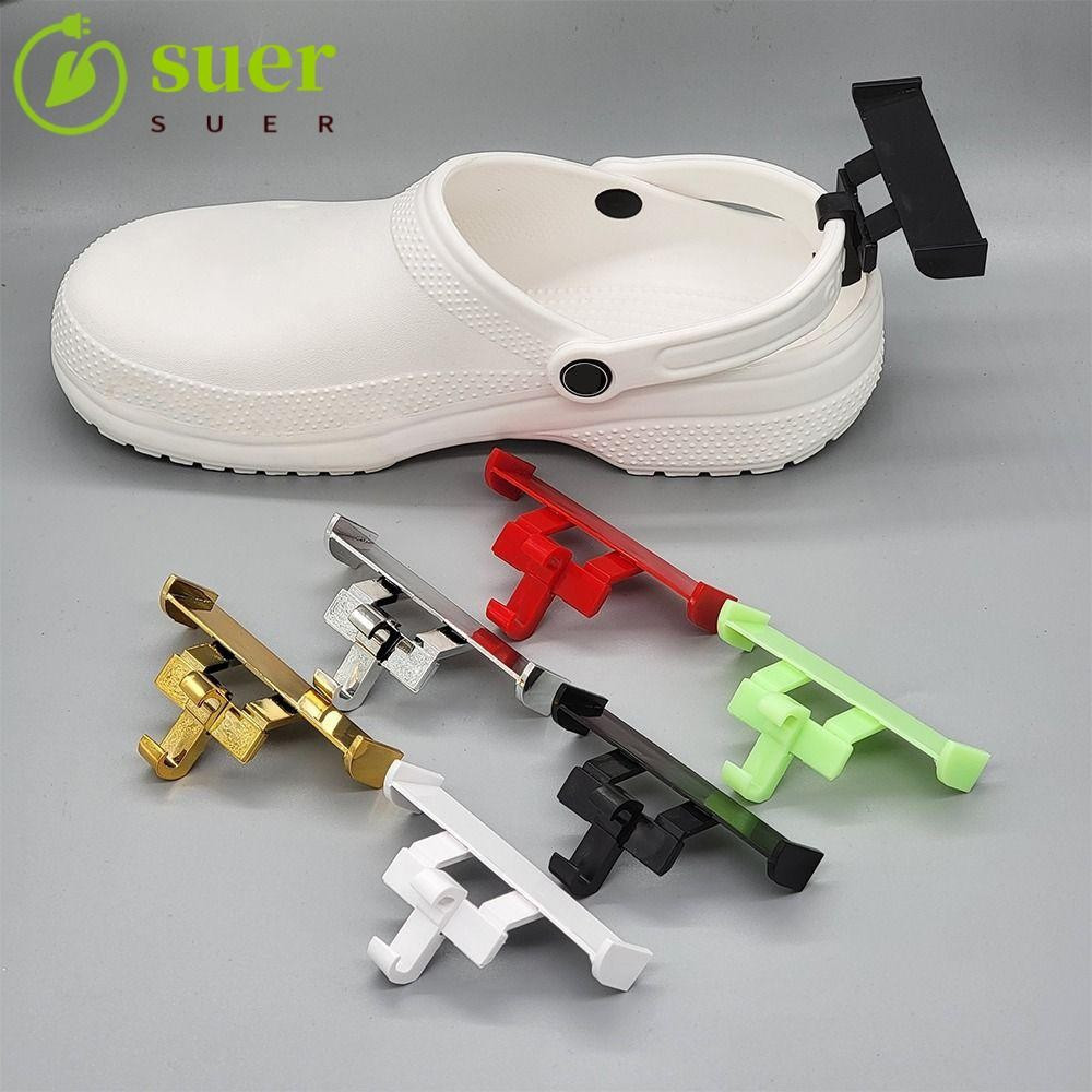 2 Peças SUER1YE Decoração de Cauda de Sandália Croc DIY Clipes para Sapatos Croc