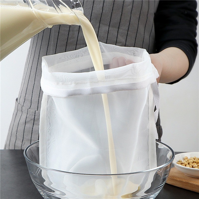 Saco filtrante para leite de soja de cozinha, malha ultrafina, coador doméstico para sucos e vinhos, saco separador de r