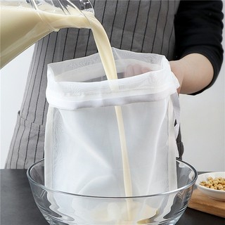 Saco filtrante para leite de soja de cozinha, malha ultrafina, coador doméstico para sucos e vinhos, saco separador de r