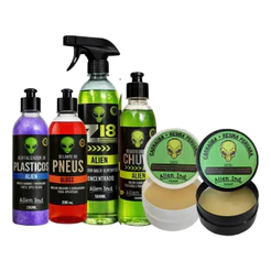 Kit 6 Produtos Estetica Automotiva Alien Ind Cera Polimento - Kit completo para estética automotiva
