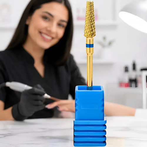 Broca Tungstênio Unha Dourada Nivelamento Remoção Acabamento Azul Broca Para Manutenção De Alongamento Unha De Gel