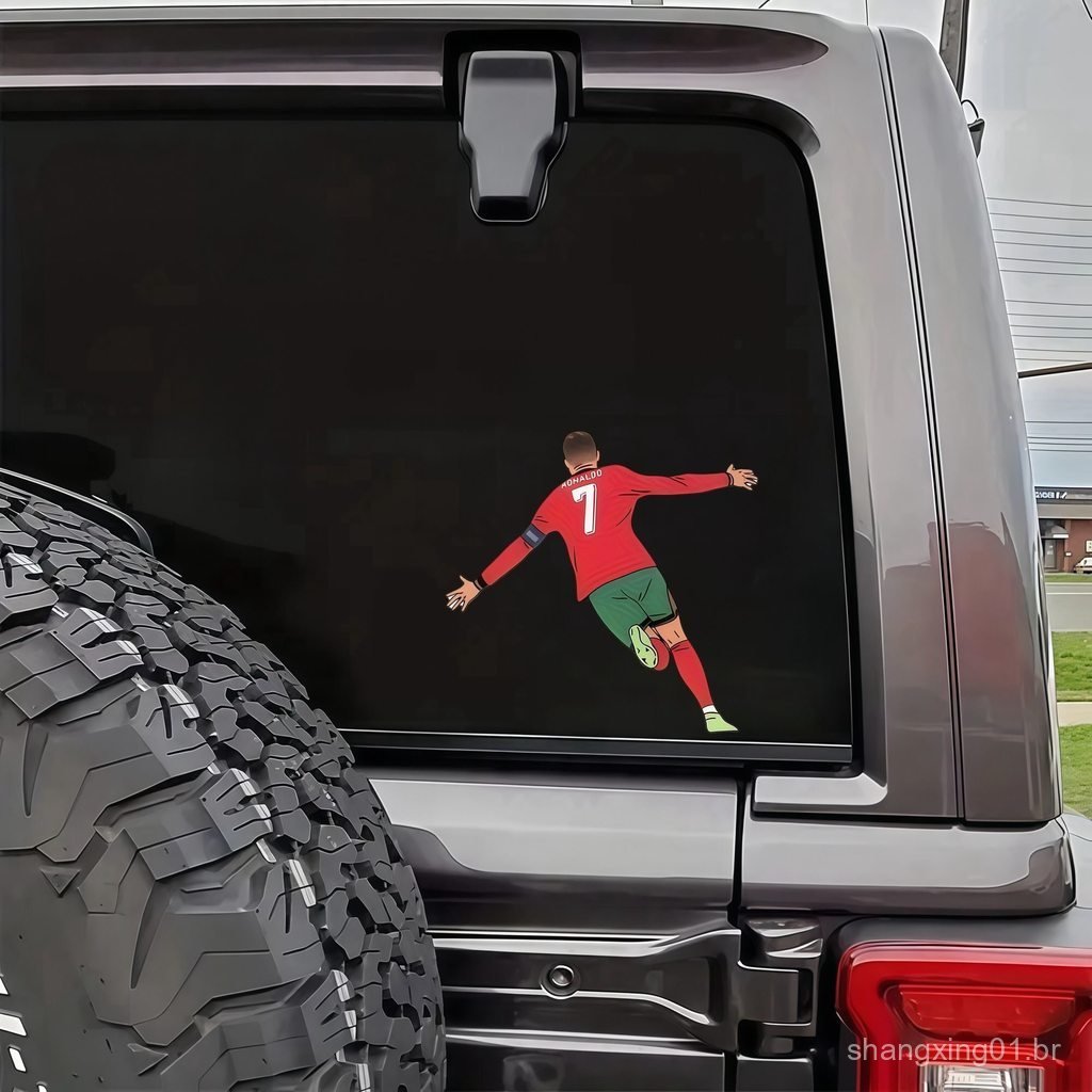 Adesivo elétrico da estrela do futebol portuguesa Cristiano Ronaldo, adesivo decorativo à prova d'água para tampa do tan