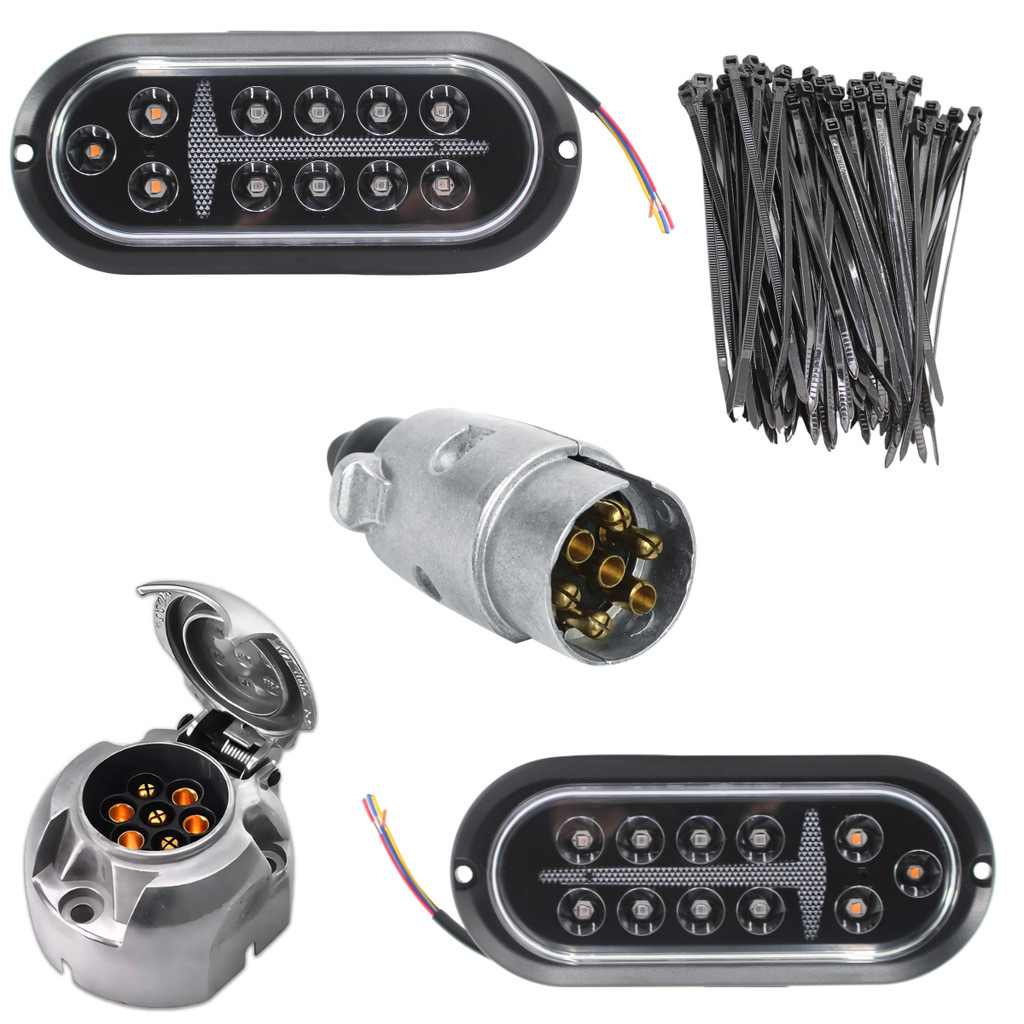Kit Eletrico Instalação Lanterna Carretinha Reboque 7 Polos.