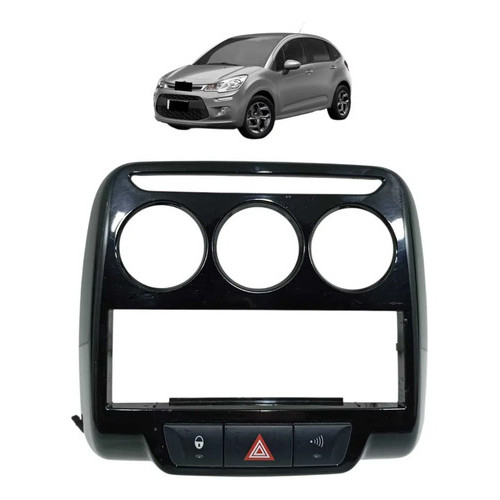 Moldura Radio Comando Som Citroen C3 2013 2019 9688580877 Preto