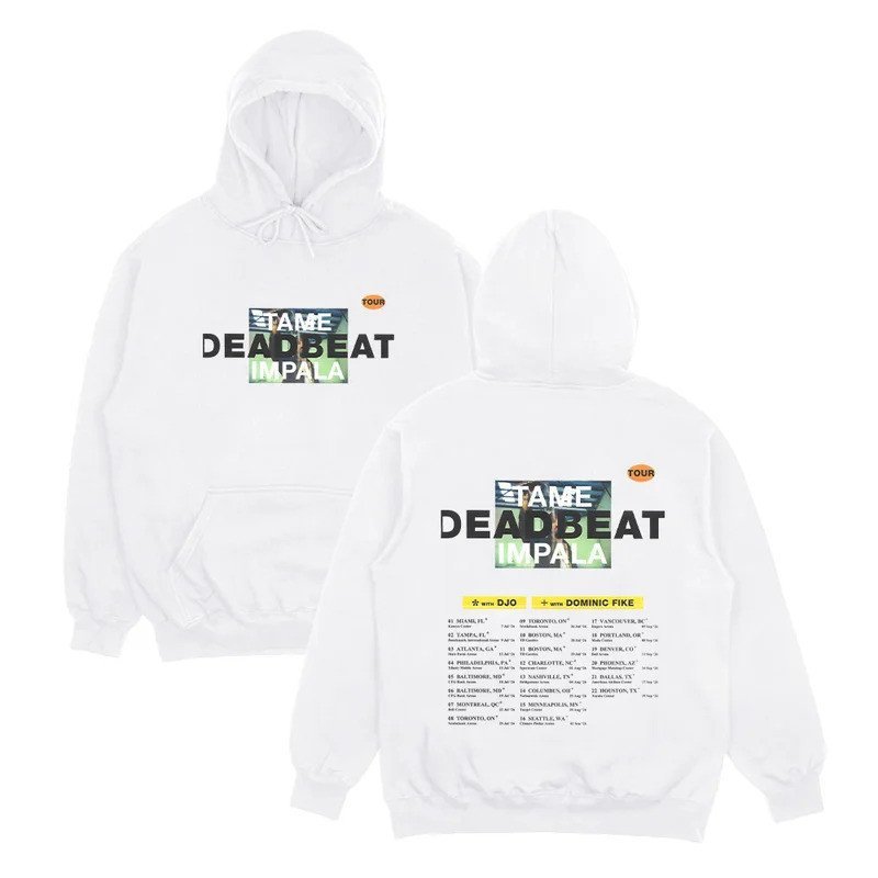 Tame Impala DEADBEAT Tour 2026 Hoodies Rock Band Album Sweatshirts Men Women Hip Hop Vintage Pullovers Asual Oversized C