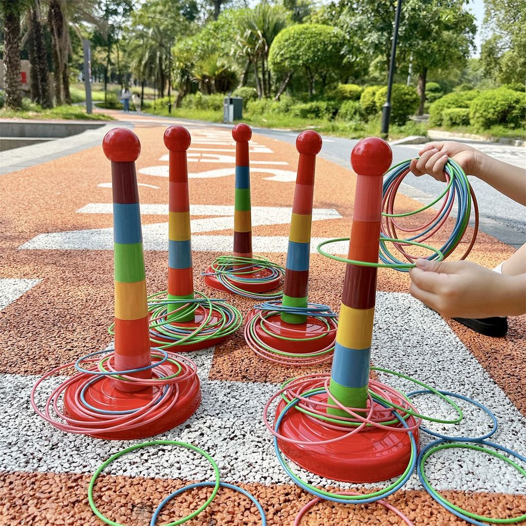 Brinquedo de Arremesso de Argolas Arco-Íris para Crianças, para Interação Pais-Filhos, Jogo de Argolas para Interiores e