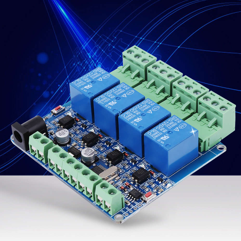 Placa de módulo de relé de 4 canais Xixian com STM8S103F3 MCU 12V DC isolado opticamente
