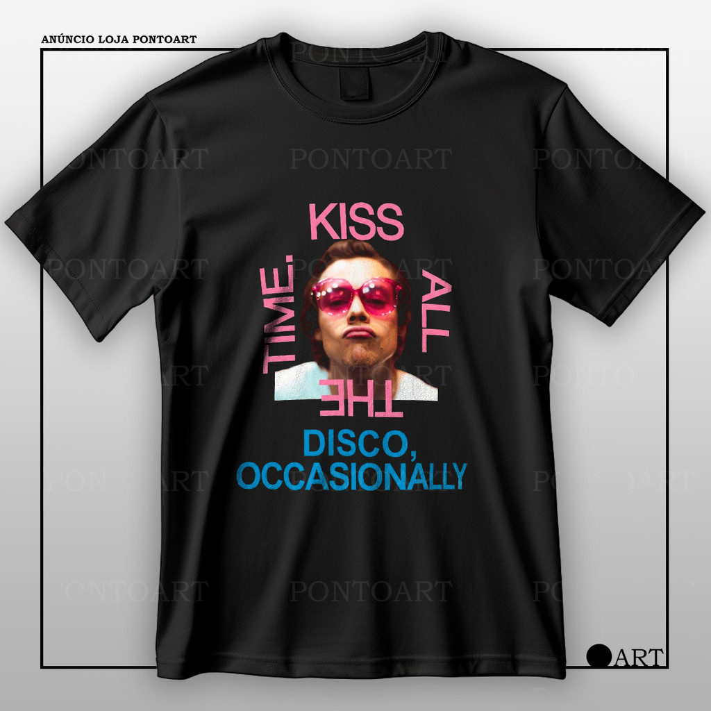 Camiseta Harry Styles Kiss All The Time Camisa 100% Algodão