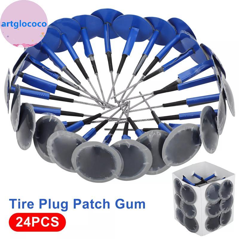 Artglococo 24 Peças Kit De Remendos De Pneus 36 * 4mm Remendo De Reparo Cogumelo Plug Goma Para Reparos De Punção De Pis