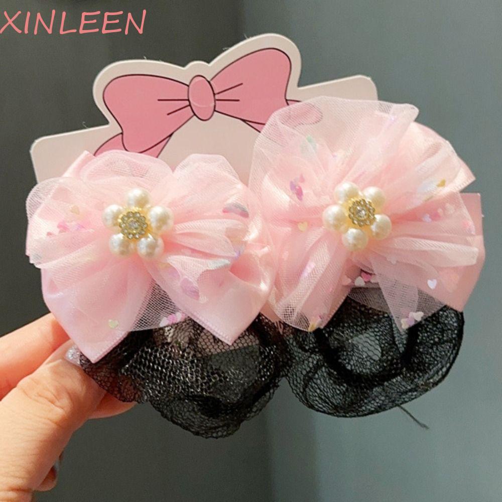 XINLEEN 2 Peças De Rede De Cabelo Elástica Para Meninas , De Balé Com Clipe De Primavera De Sereia , Capa De Coque Patin
