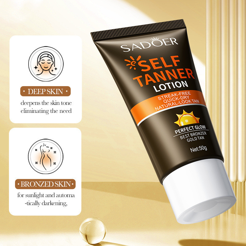 Creme Autobronzeador 50g, Loção Bronzeadora Natural, Hidratante, Loção Corporal Escurecedora, Bronzeamento Sem Sol