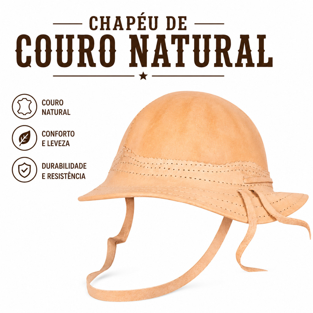 Chapéu Couro Nordestino Vaqueiro Dominguinhos Cangaceiro unissex