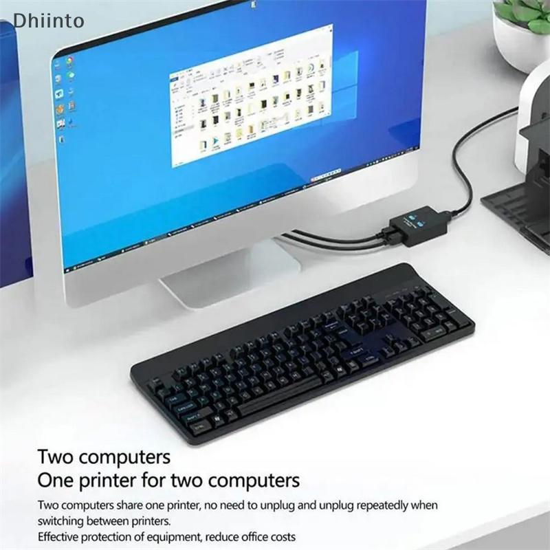 [Dhiint] USB2.0 2 Portas Hub USB Switch Impressora Sharer Twoputers Splitter U In Share Dispositivo De Disco De Comparti
