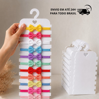 Cabides Porta Faixa Tiara Bebe Organização Laços com Gancho Expositor Kit 1/2/3/4/5 Unida…