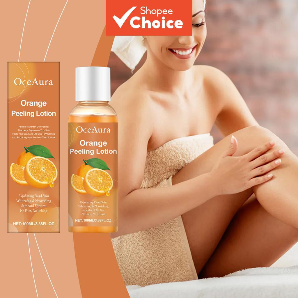 Óleo Esfoliante de Casca de Laranja com Glicerina e Hialuronato de Sódio para Pele Opaca, Renovação e Suavidade 100 ml,