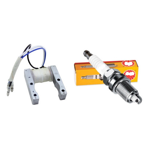 Kit Vela E Bobina Do Magneto Bike Motorizada 80cc Moskito 2t