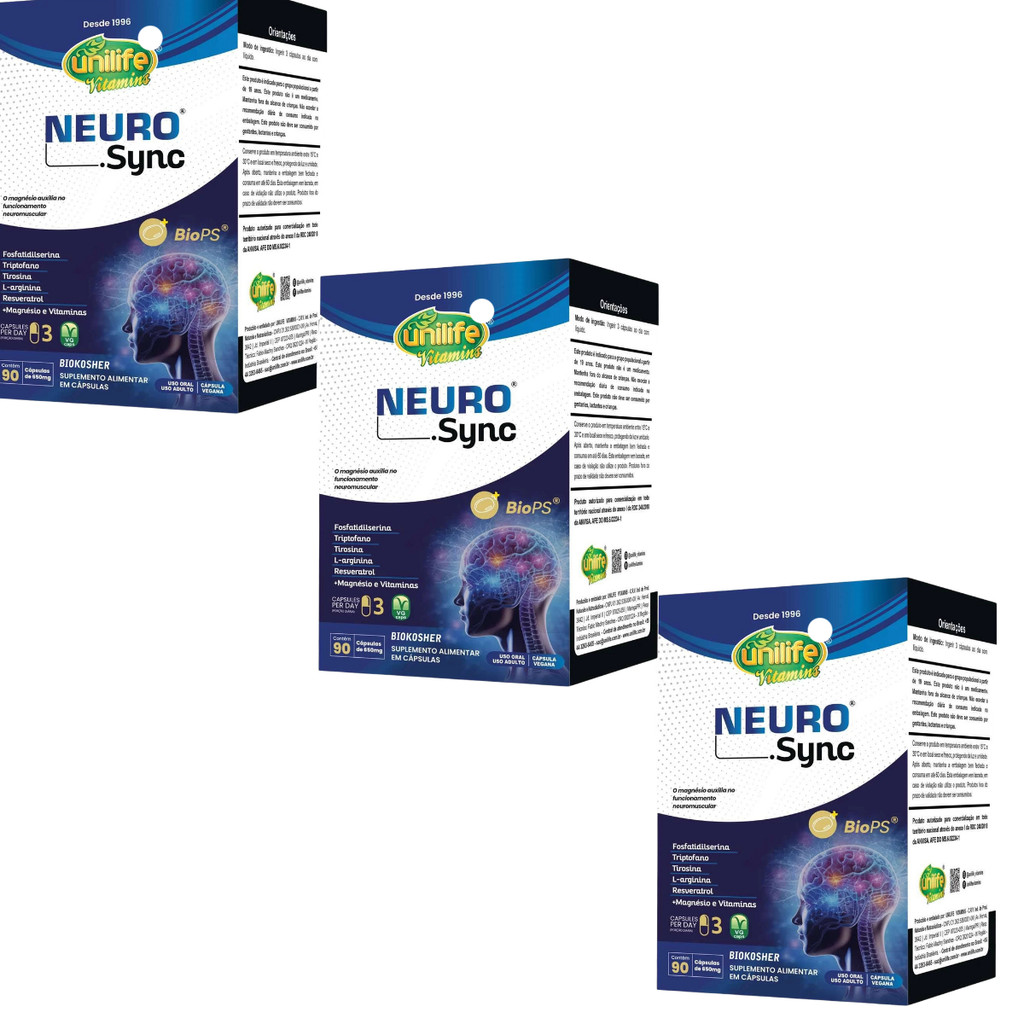 KIT 3 NEURO SYNC 90 CAPS UNILIFE