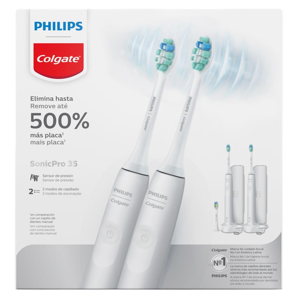 Escova Elétrica Philips Colgate SonicPro35 2 unidades