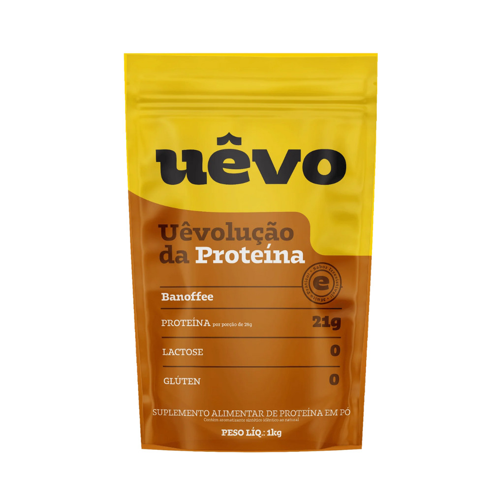 Proteína Uêvo 1kg - Sabor Banoffee - Suplemento Proteico