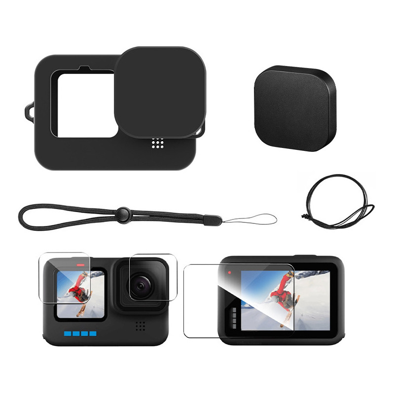 Capa De Silicone E Filme Temperado Adequado Para Gopro9/10