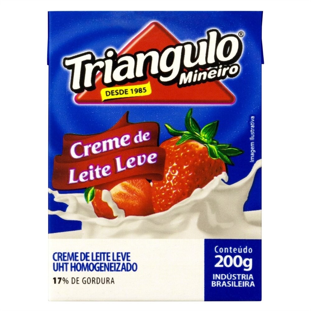 Creme de Leite Triângulo - Leve com 10% de Gordura UHT 200g - Embalagem com 27 Unidades em Oferta na Shopee