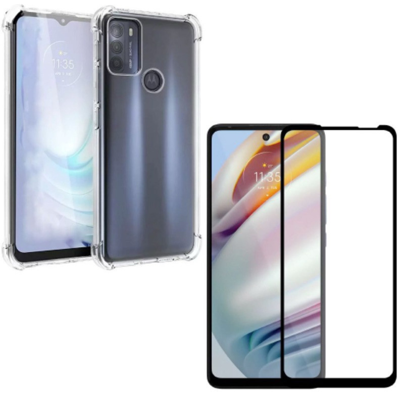 Capa Capinha Anti Impacto Para Moto G60 E/OU Película 3D Vidro Temperado em Oferta na Shopee