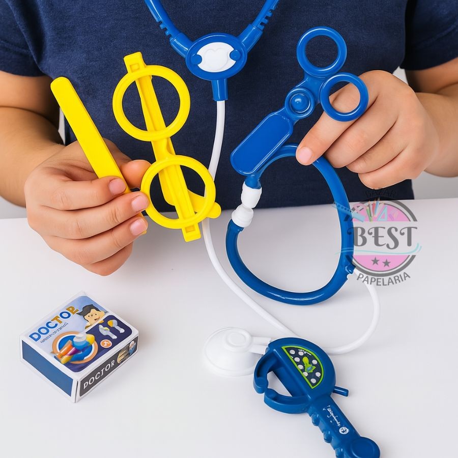 Conjunto Médico Infantil Brinquedo Uniforme Médido Brinquedos Divertidos