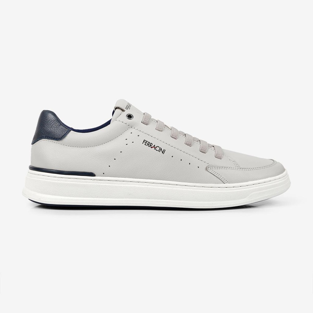 Sapatênis Masculino Casual Couro Legítimo Ferracini Calce Fácil Elástico Gold Gelo 2074A em Oferta na Shopee