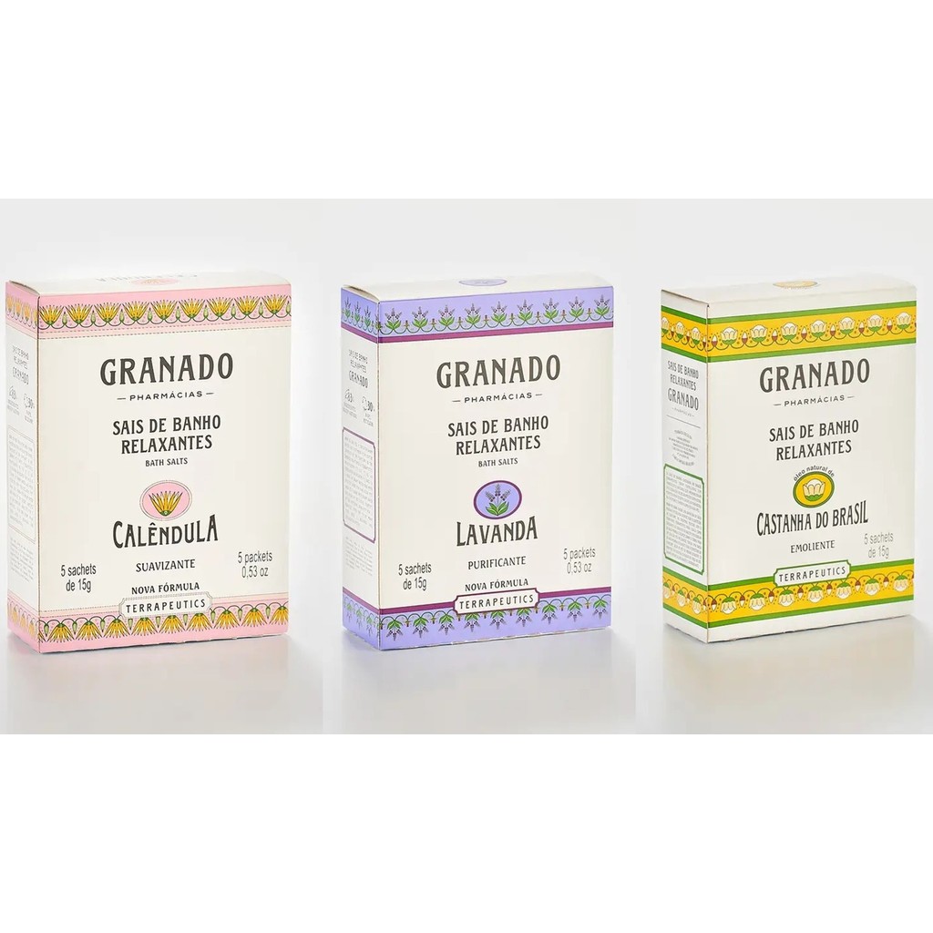 Sais de Banho Terrapeutics Granado 5 x 15g em Oferta na Shopee