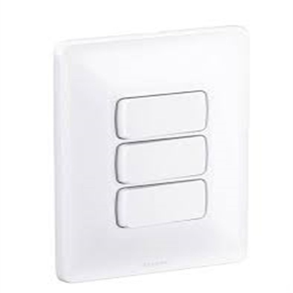Interruptor Pial Zeffia 3 Tecla Simples 10A 250V Com Placa Branca
