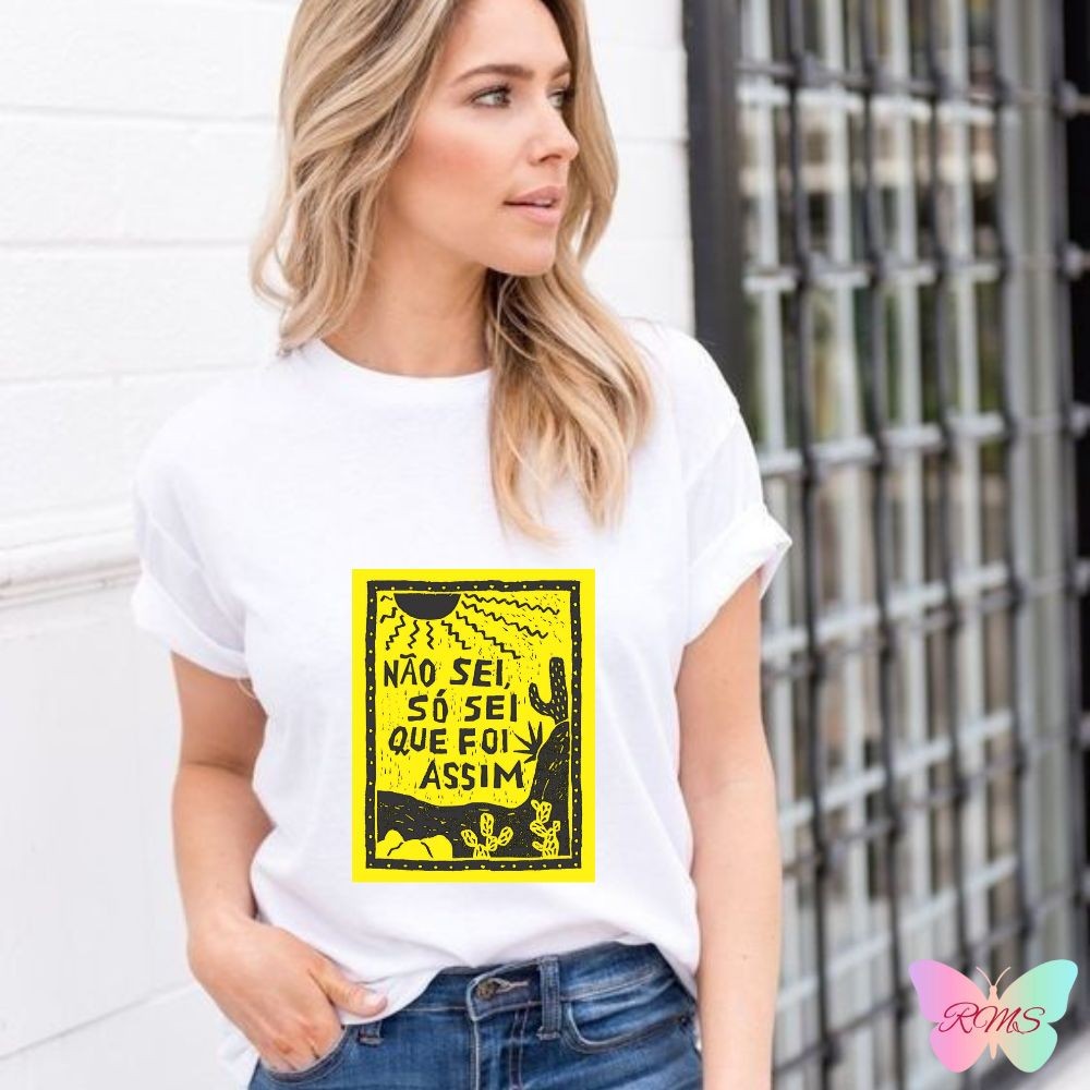Camiseta Feminina Nordestina nao sei so sei que foi assim Estampa Cultural Malha Suede