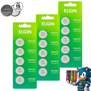 Bateria Pilha Elgin CR 1632 Cartela 5,10 ou 15 Unidades - CR1632 Alcalina em Oferta na Shopee